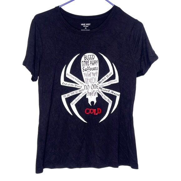 Nine West Year of the Spider Cold Band Tee Top Soft Spun Size M - Picture 2 of 6